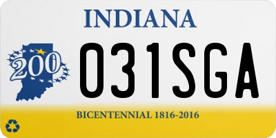 IN license plate 031SGA