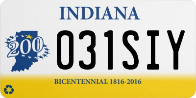 IN license plate 031SIY