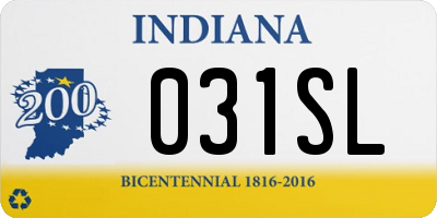 IN license plate 031SL