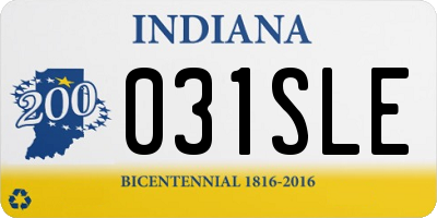 IN license plate 031SLE