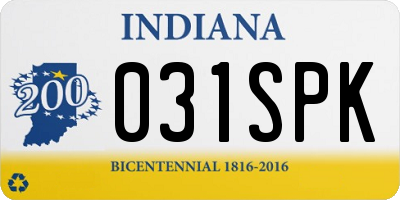 IN license plate 031SPK