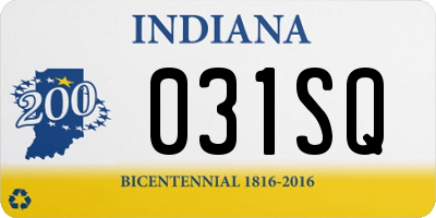 IN license plate 031SQ