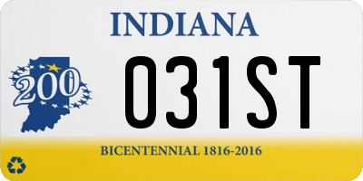 IN license plate 031ST