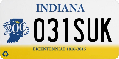 IN license plate 031SUK
