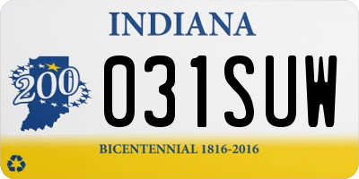 IN license plate 031SUW