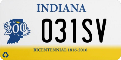 IN license plate 031SV