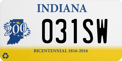 IN license plate 031SW