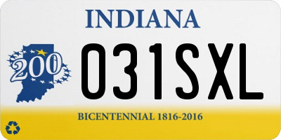 IN license plate 031SXL