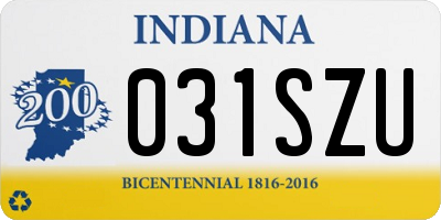 IN license plate 031SZU