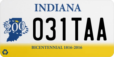 IN license plate 031TAA