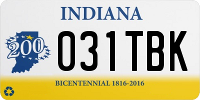 IN license plate 031TBK