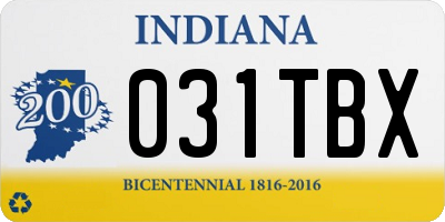 IN license plate 031TBX