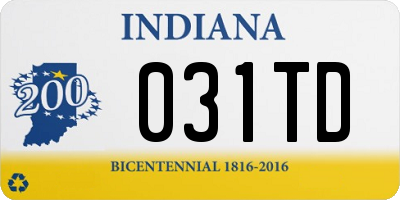 IN license plate 031TD