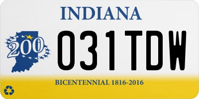 IN license plate 031TDW