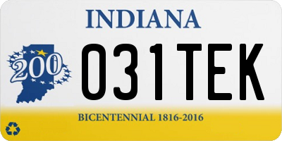 IN license plate 031TEK
