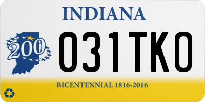 IN license plate 031TKO