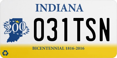 IN license plate 031TSN