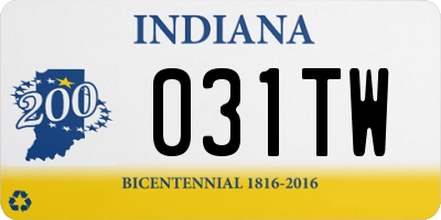 IN license plate 031TW