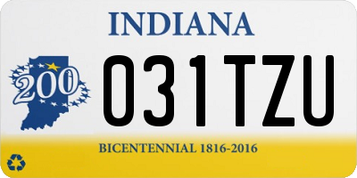 IN license plate 031TZU