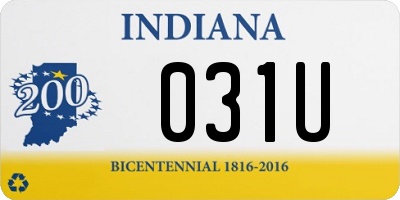 IN license plate 031U