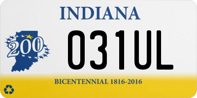 IN license plate 031UL