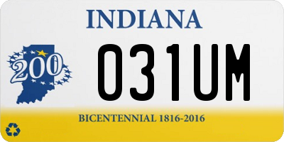 IN license plate 031UM