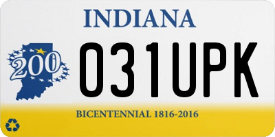 IN license plate 031UPK