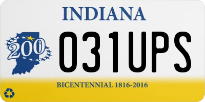 IN license plate 031UPS