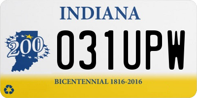 IN license plate 031UPW