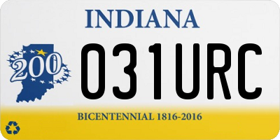 IN license plate 031URC