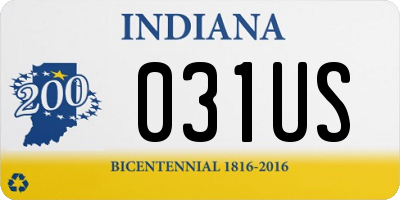 IN license plate 031US