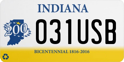 IN license plate 031USB
