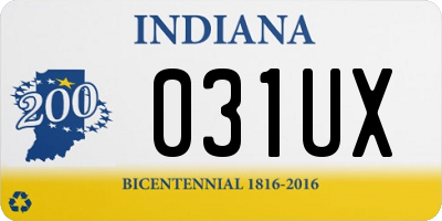 IN license plate 031UX