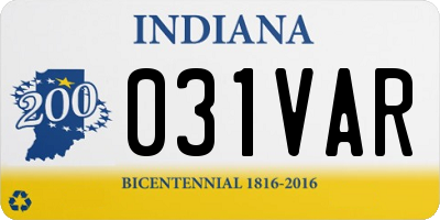 IN license plate 031VAR