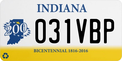 IN license plate 031VBP