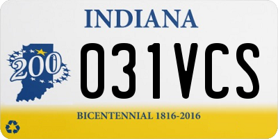 IN license plate 031VCS