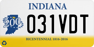 IN license plate 031VDT