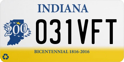 IN license plate 031VFT