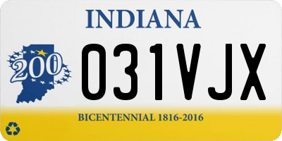 IN license plate 031VJX