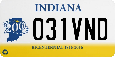 IN license plate 031VND