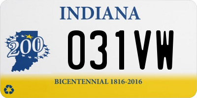 IN license plate 031VW