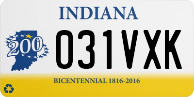 IN license plate 031VXK