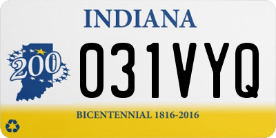 IN license plate 031VYQ