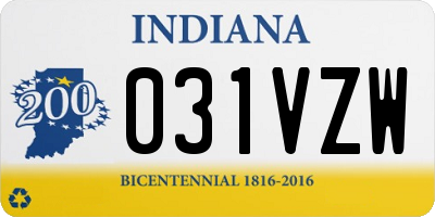 IN license plate 031VZW