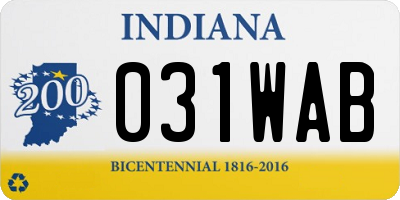 IN license plate 031WAB