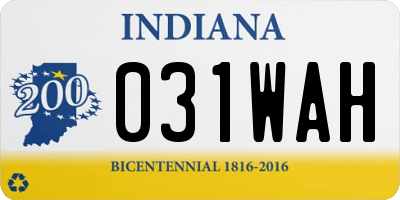 IN license plate 031WAH