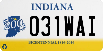 IN license plate 031WAI