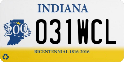 IN license plate 031WCL