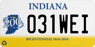 IN license plate 031WEI