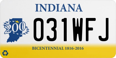 IN license plate 031WFJ